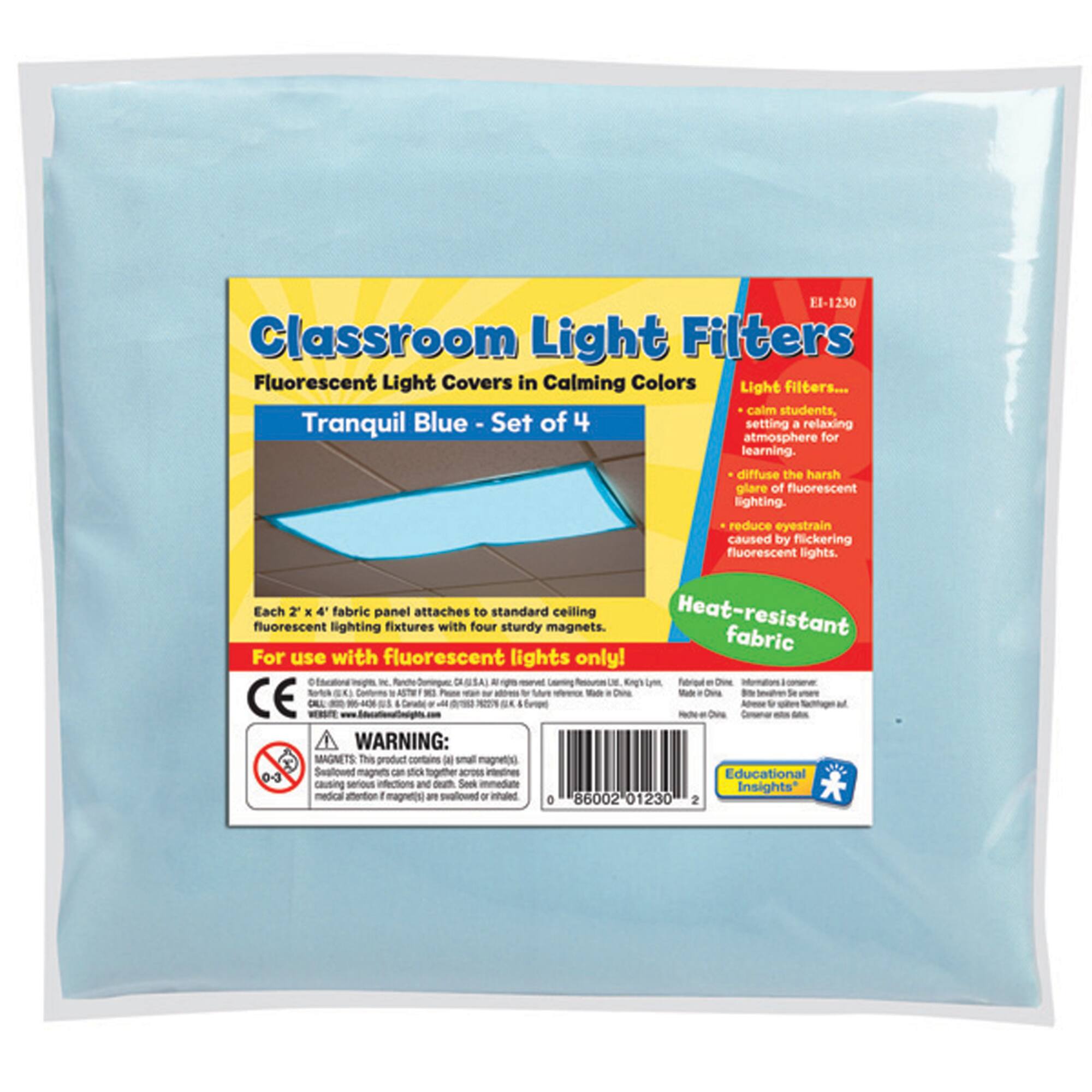 Classroom Light Filters, Tranquil Blue